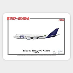 Boeing B747-400M - Union de Transports Aeriens (Art Print) Sticker